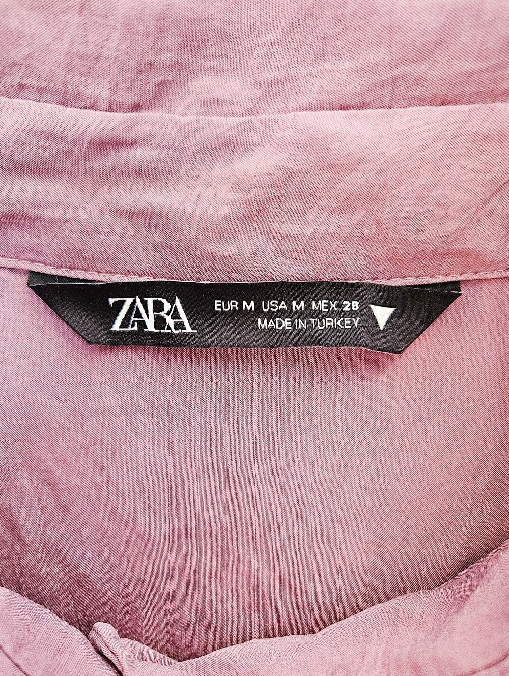 Zara Mauve/Pink Crepe Oversized Blouse Fits Medium To XL - Picture 2 of 12